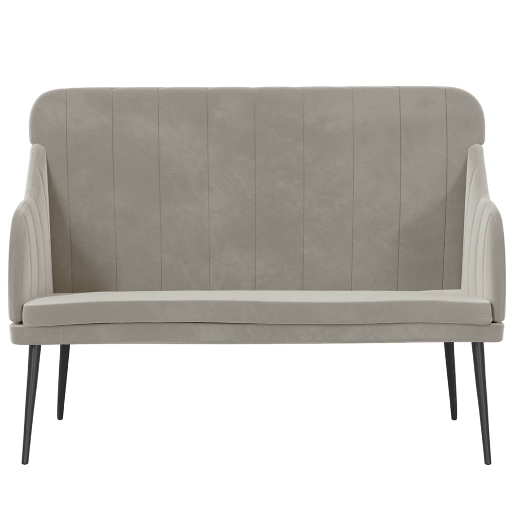 Panca Grigio Chiaro 110x76x80 cm in Velluto