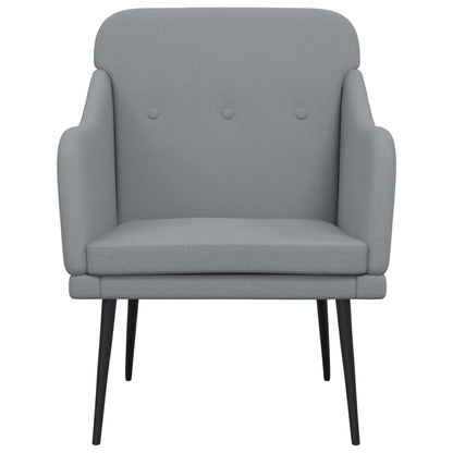 Poltrona Grigio Chiaro 63x76x80 cm in Tessuto