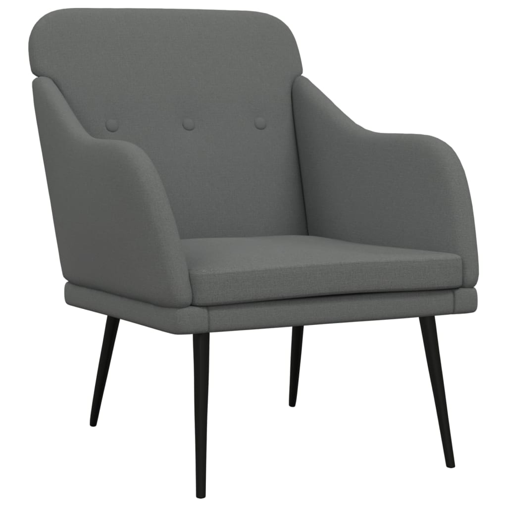 Poltrona Grigio Scuro 63x76x80 cm in Tessuto | homemem39