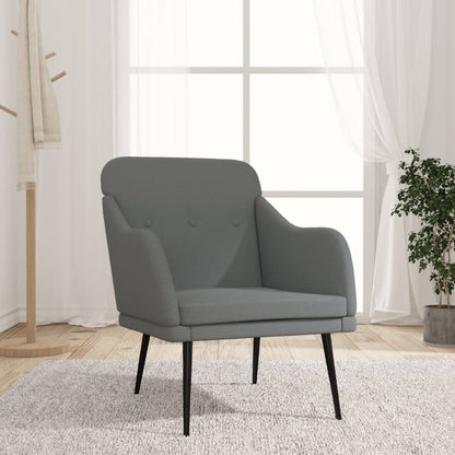 Poltrona Grigio Scuro 63x76x80 cm in Tessuto | homemem39