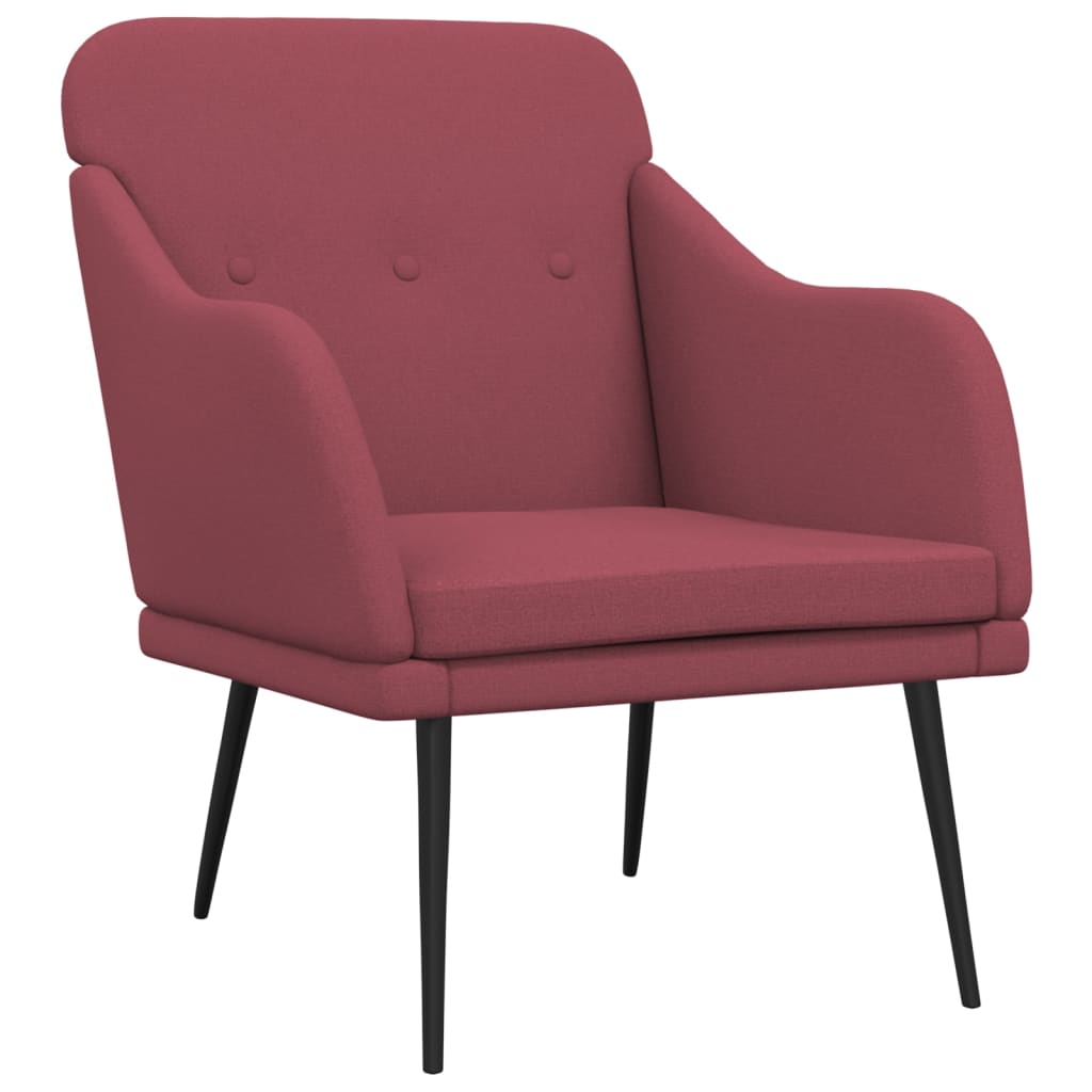 Poltrona Rosso Vino 63x76x80 cm in Tessuto