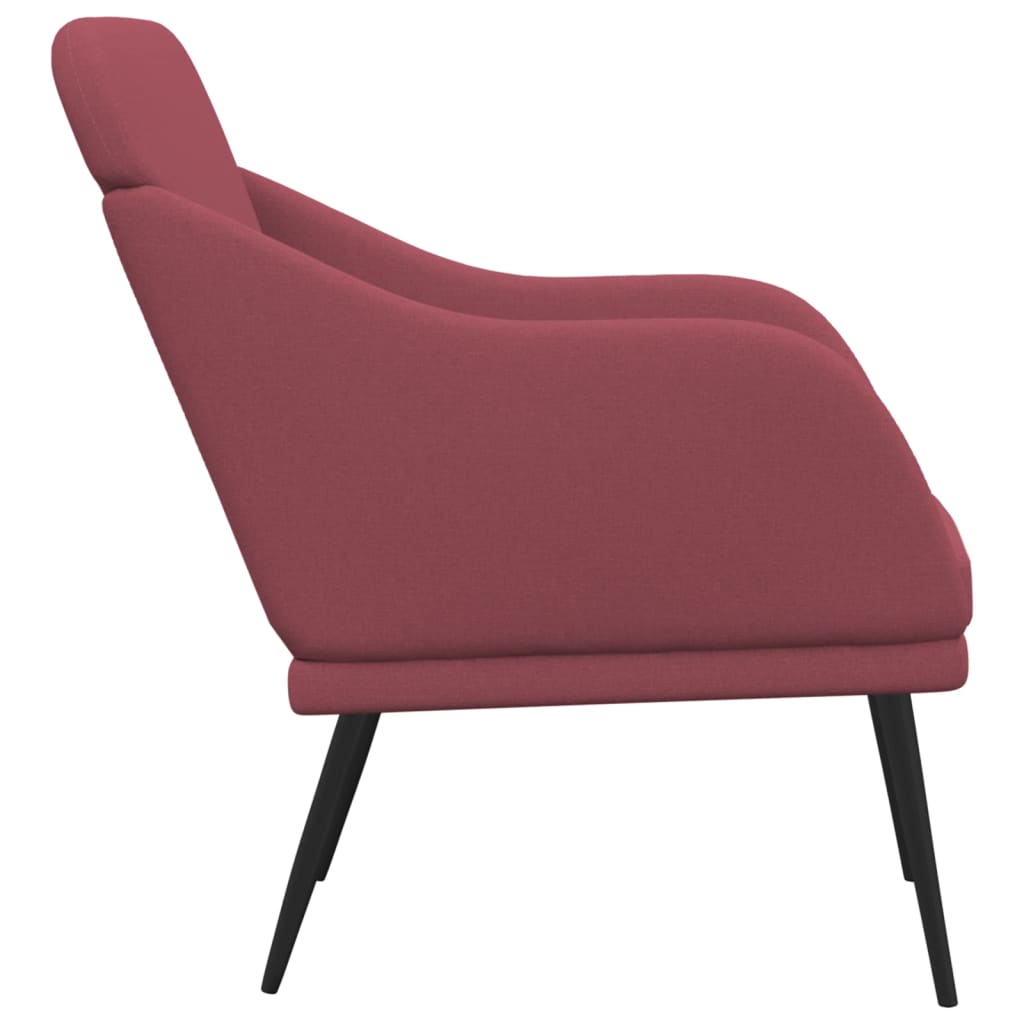 Poltrona Rosso Vino 63x76x80 cm in Tessuto