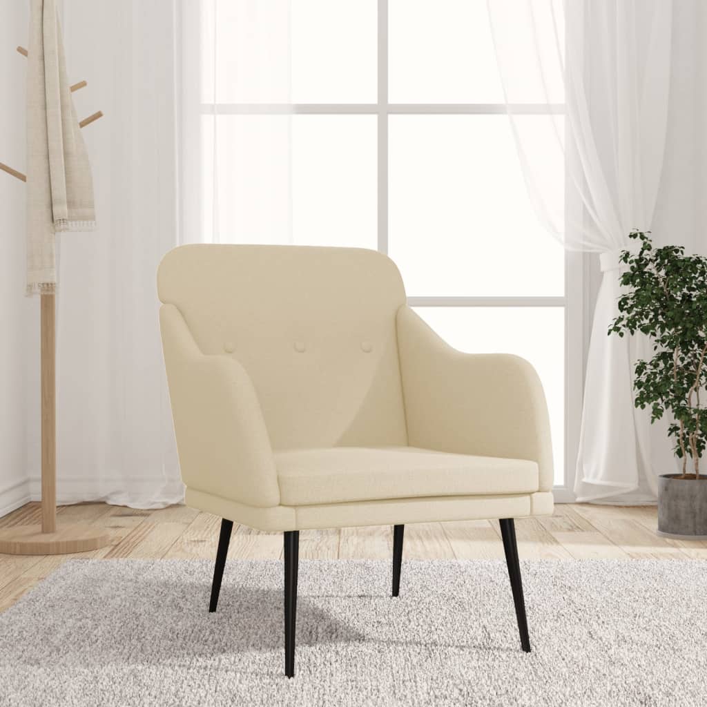 Poltrona Crema 63x76x80 cm in Tessuto