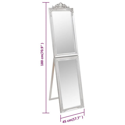 Specchio Autoportante Argento 45x180 cm | homemem39