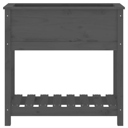 Fioriera con Mensola Grigia 82,5x34,5x81cm Legno Massello Pino | homemem39