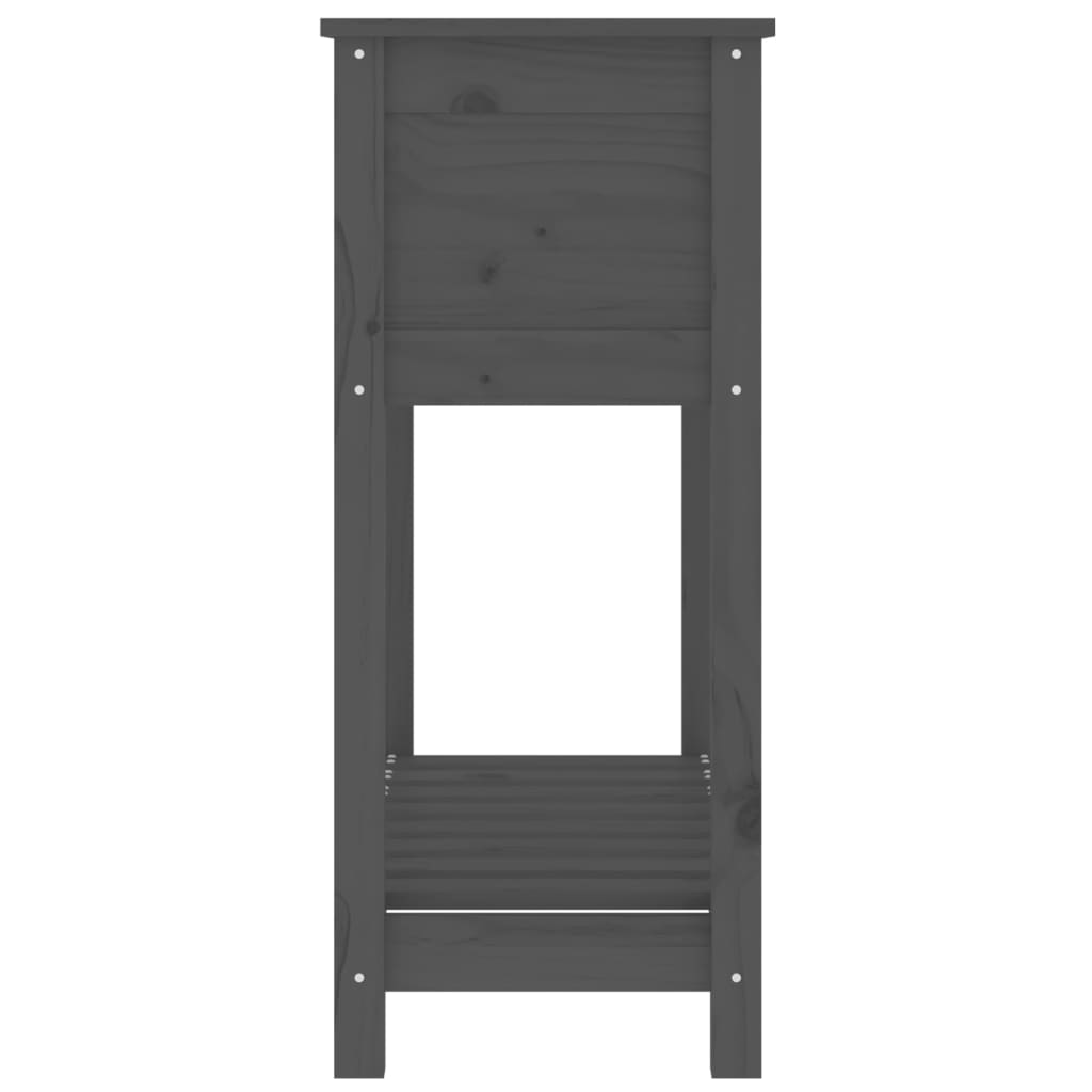 Fioriera con Mensola Grigia 82,5x34,5x81cm Legno Massello Pino | homemem39
