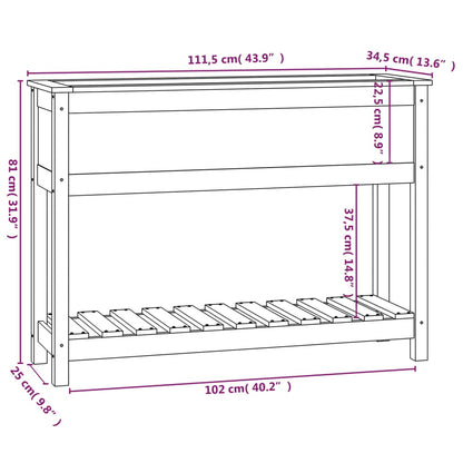 Fioriera con Mensola Nera 111,5x34,5x81 cm Legno Massello Pino | homemem39