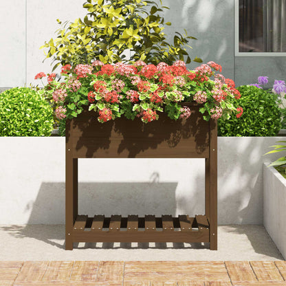 Fioriera con Mensola Ambra 82,5x54x81 cm in Legno Massello Pino | homemem39
