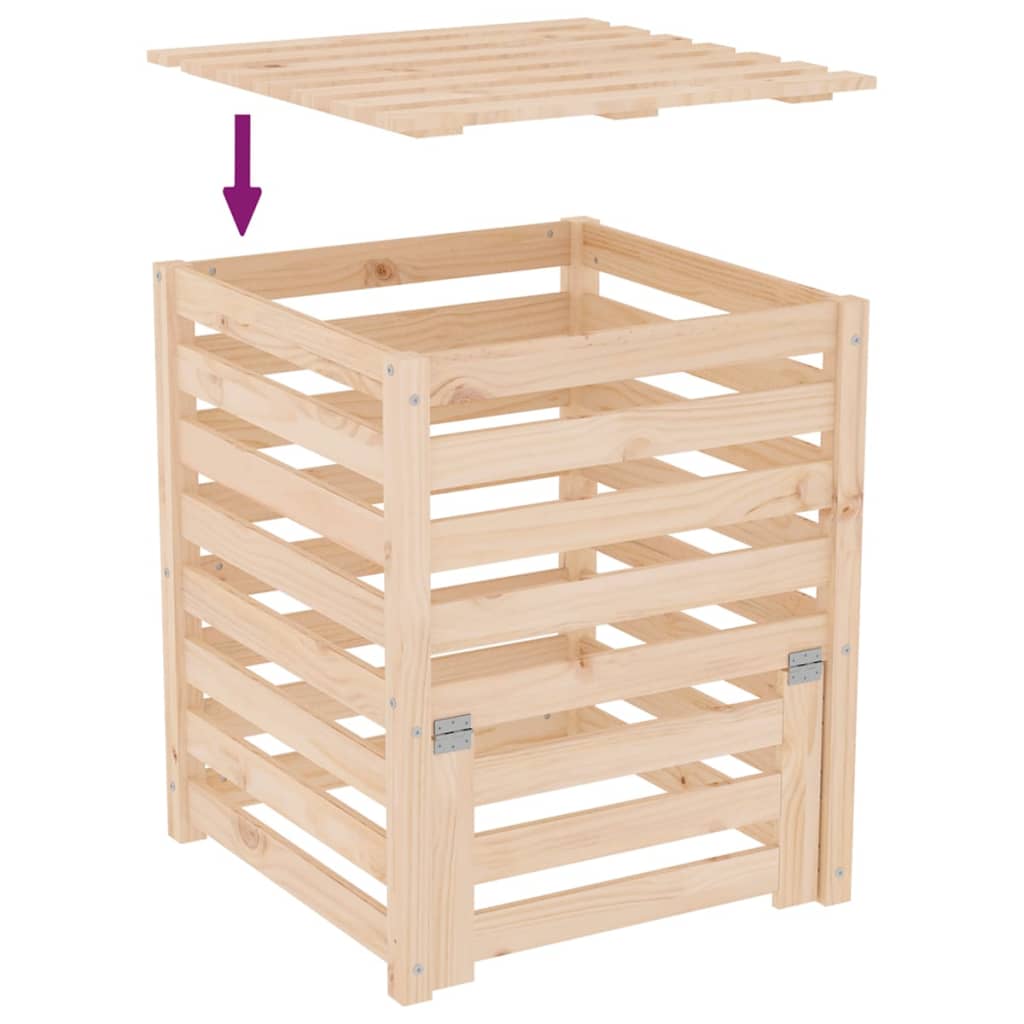 Compostiera 63,5x63,5x77,5 cm in Legno Massello di Pino - homemem39