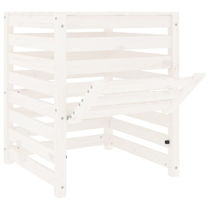 Compostiera Bianca 63,5x63,5x77,5 cm in Legno Massello di Pino - homemem39