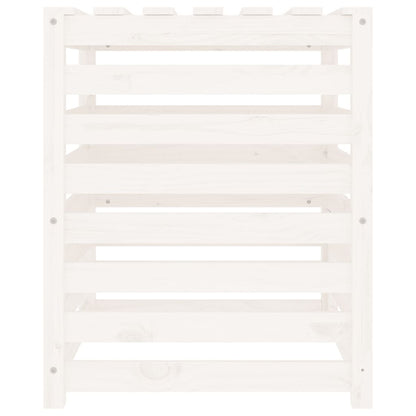 Compostiera Bianca 63,5x63,5x77,5 cm in Legno Massello di Pino