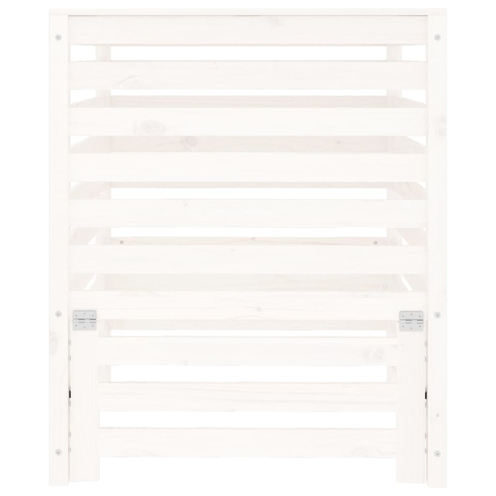 Compostiera Bianca 82,5x82,5x99,5 cm in Legno Massello di Pino - homemem39