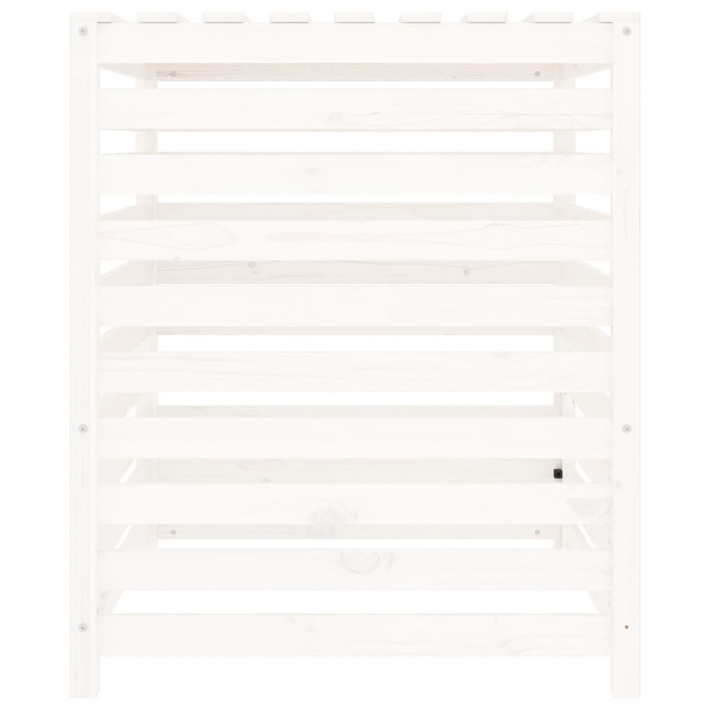 Compostiera Bianca 82,5x82,5x99,5 cm in Legno Massello di Pino - homemem39