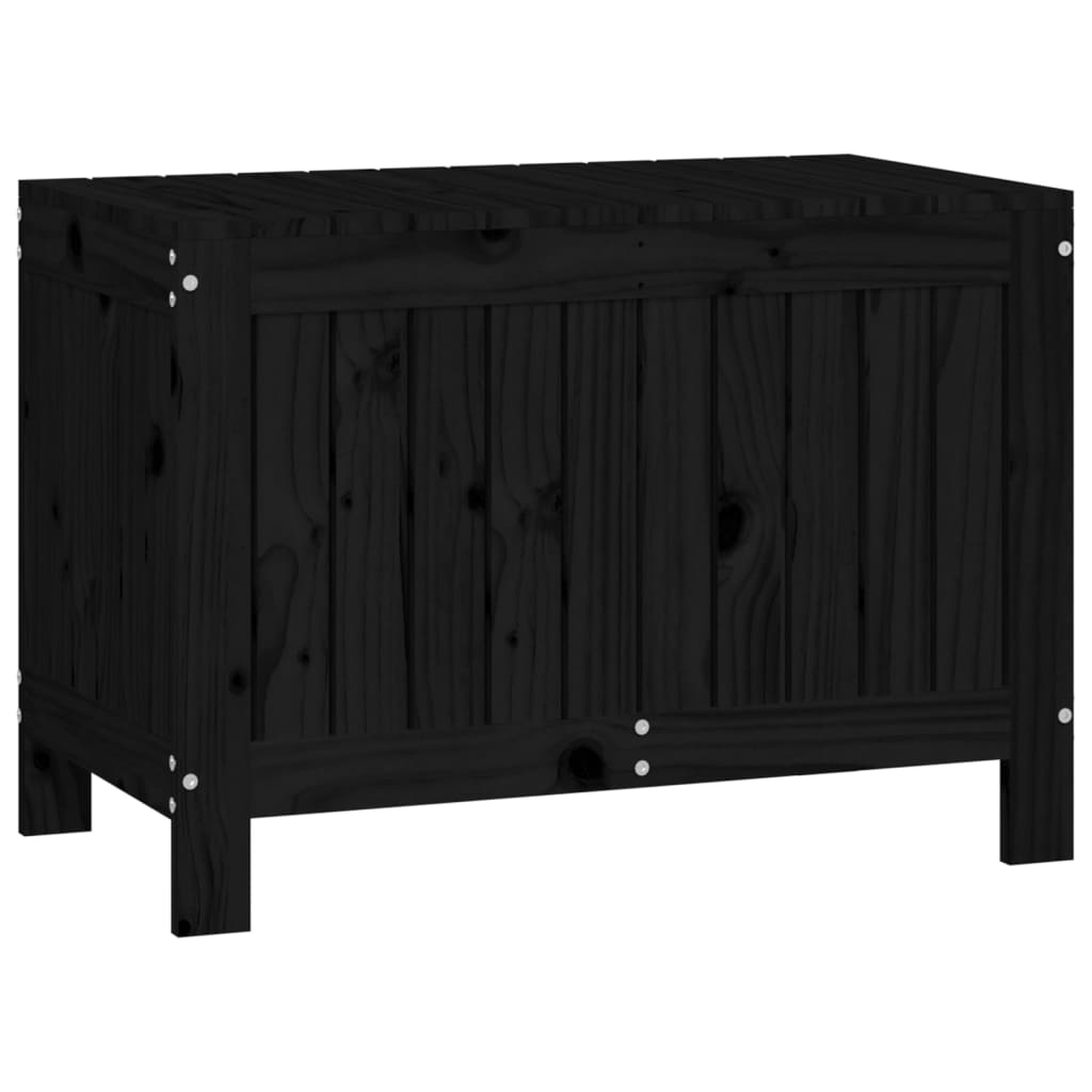 Contenitore da Giardino Nero 76x42,5x54 cm Legno Massello Pino - homemem39