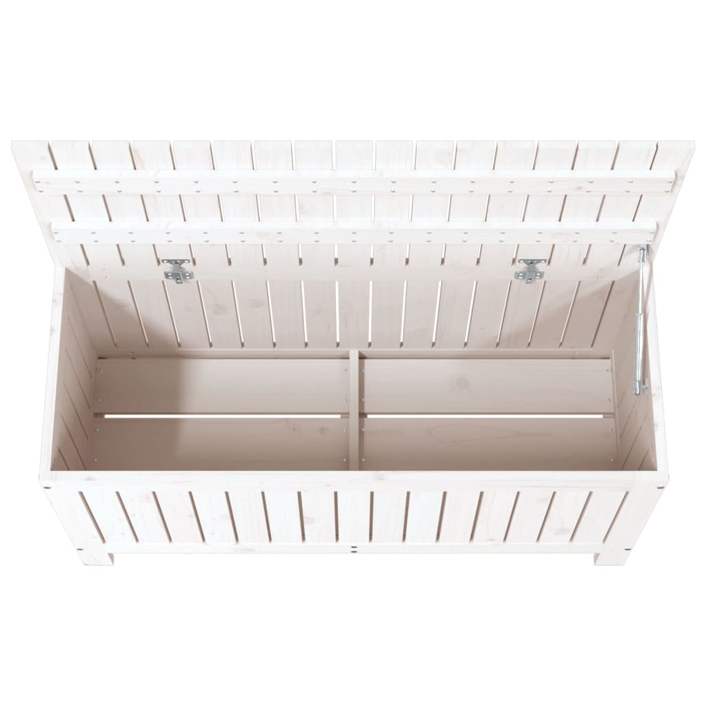 Contenitore Giardino Bianco 108x42,5x54 cm Legno Massello Pino - homemem39
