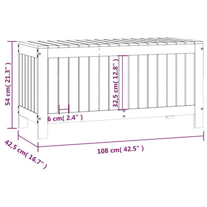 Contenitore Giardino Bianco 108x42,5x54 cm Legno Massello Pino | homemem39