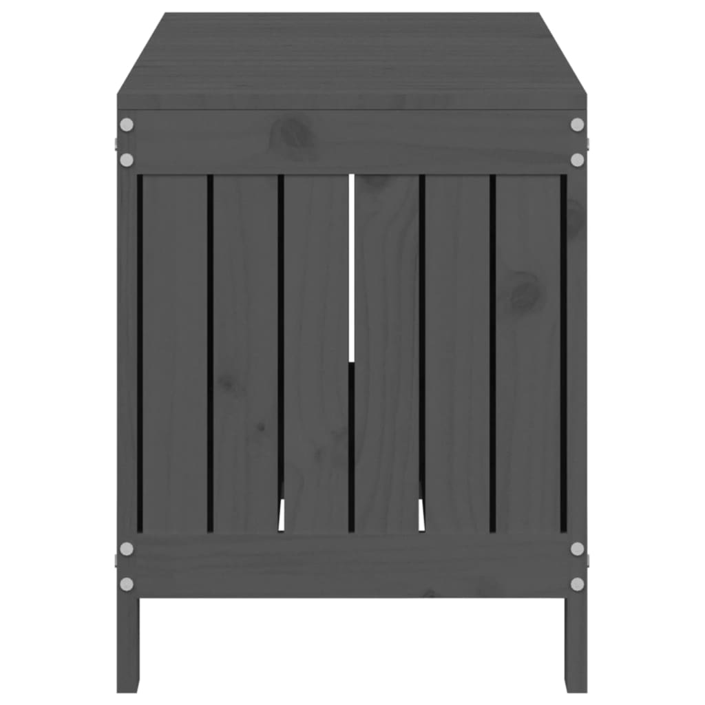 Contenitore Giardino Grigio 108x42,5x54 cm Legno Massello Pino