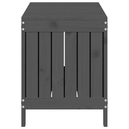 Contenitore Giardino Grigio 108x42,5x54 cm Legno Massello Pino