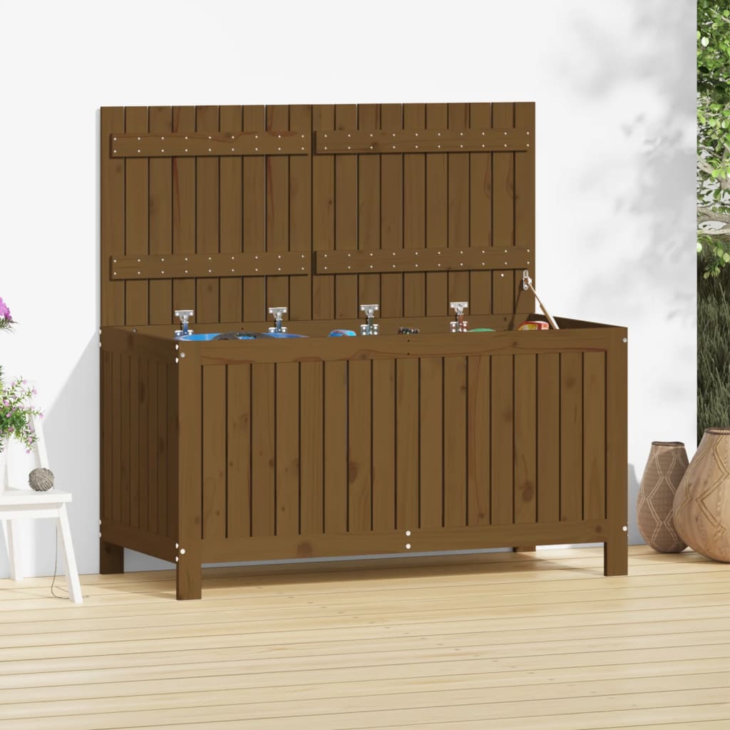 Contenitore da Giardino Ambra 121x55x64 cm Legno Massello Pino - homemem39