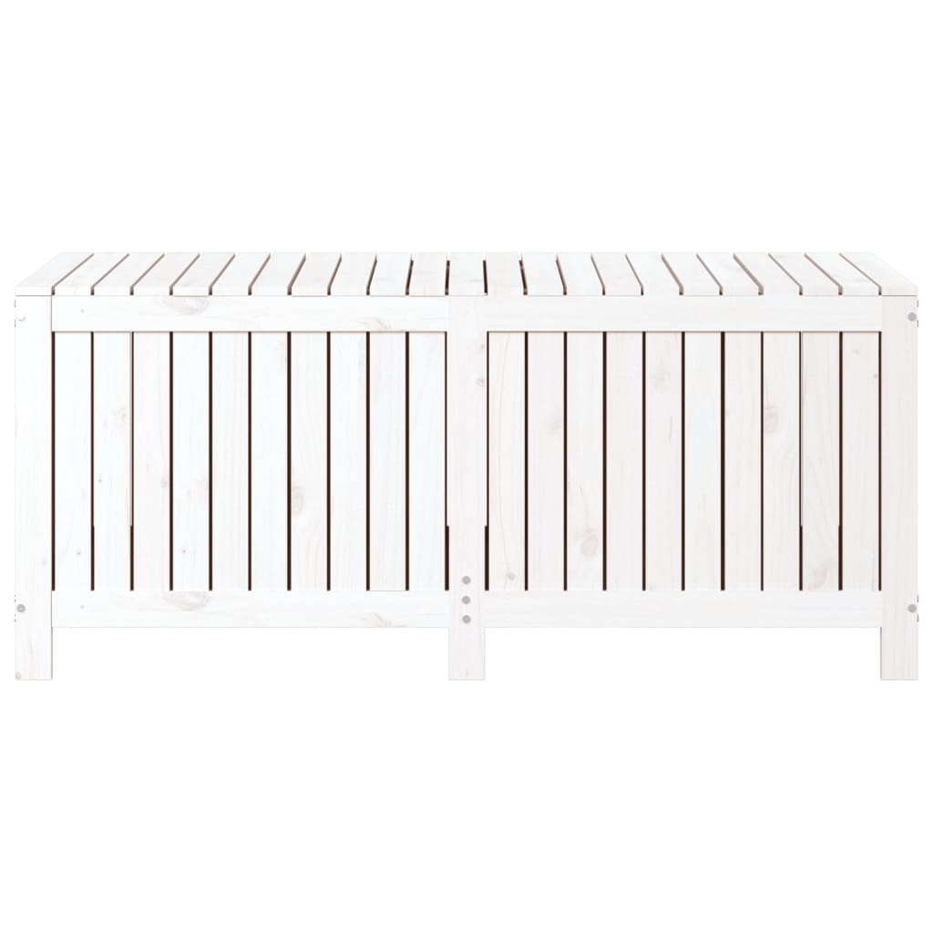 Contenitore da Giardino Bianco 147x68x64 cm Legno Massello Pino - homemem39