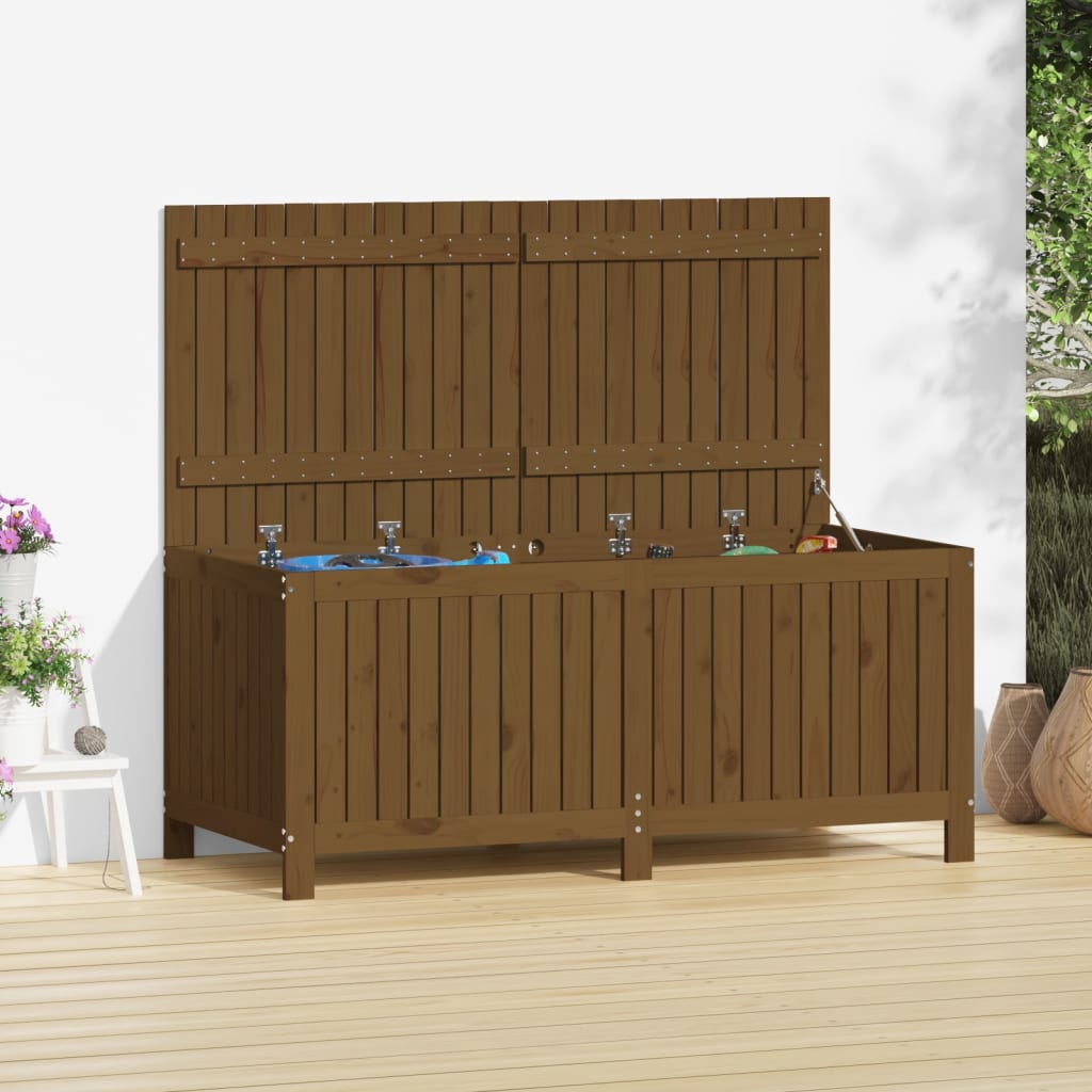 Contenitore da Giardino Ambra 147x68x64 cm Legno Massello Pino - homemem39