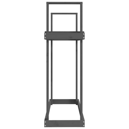 Portalegna Grigio 110x35x108,5 cm in Legno Massello di Pino