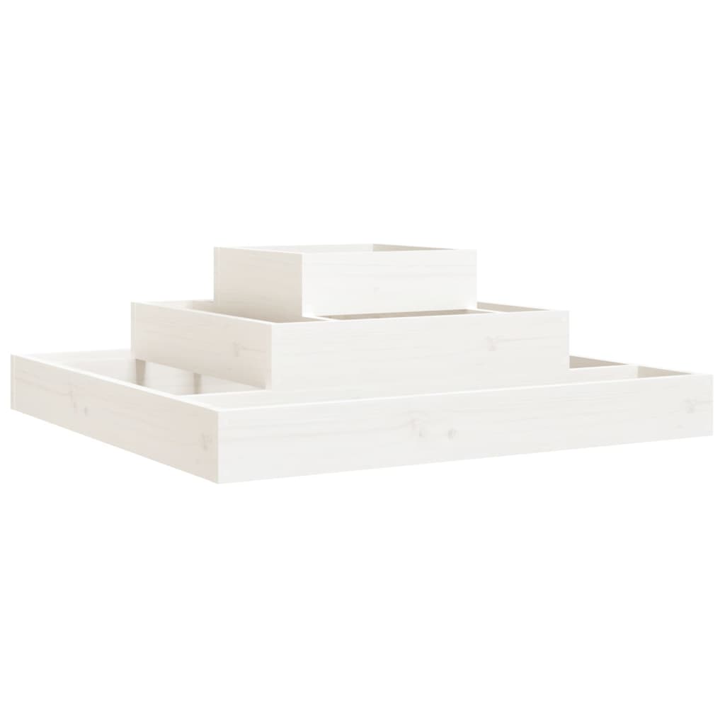 Fioriera Bianca 80x80x27 cm in Legno Massello di Pino | homemem39
