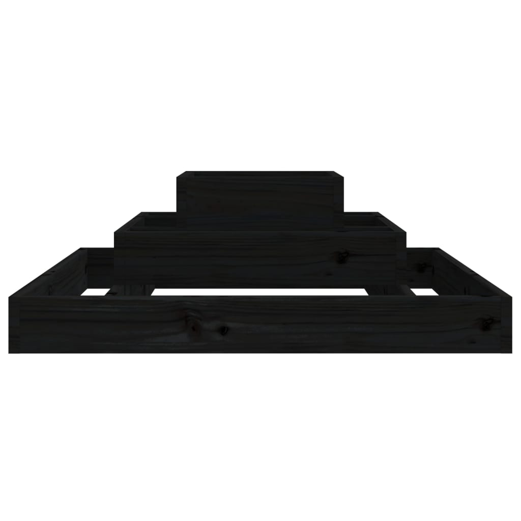 Fioriera Nera 80x80x27 cm in Legno Massello di Pino | homemem39