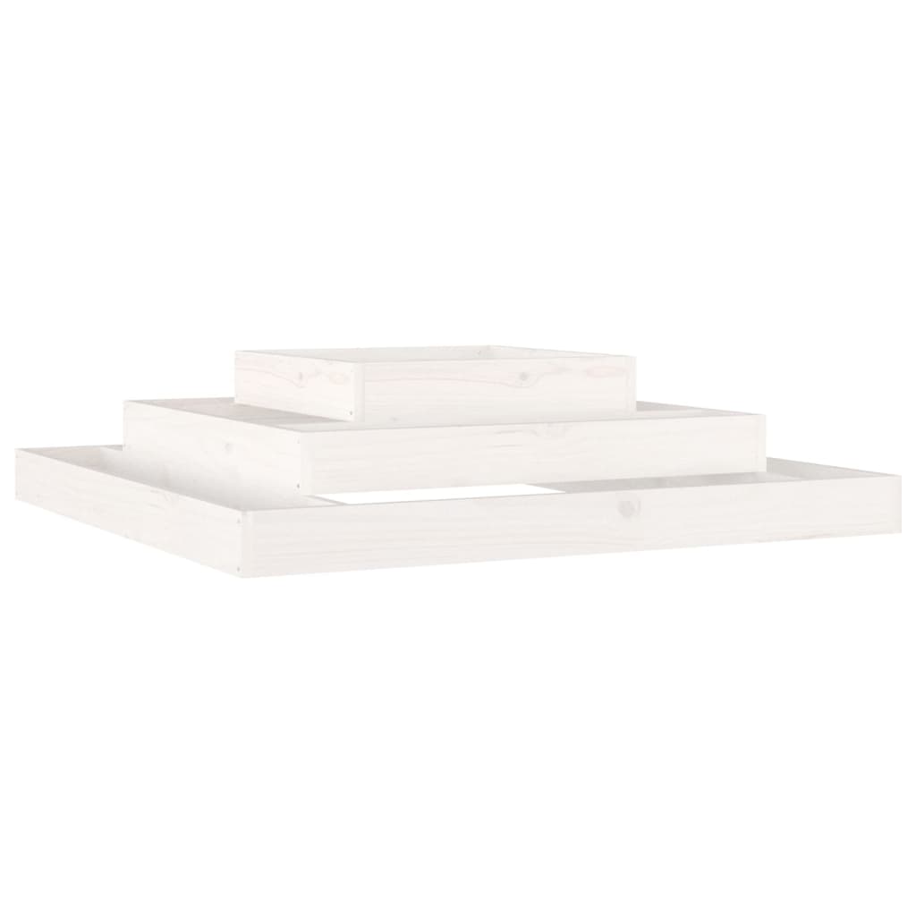 Fioriera Bianca 110x110x27 cm in Legno Massello di Pino | homemem39