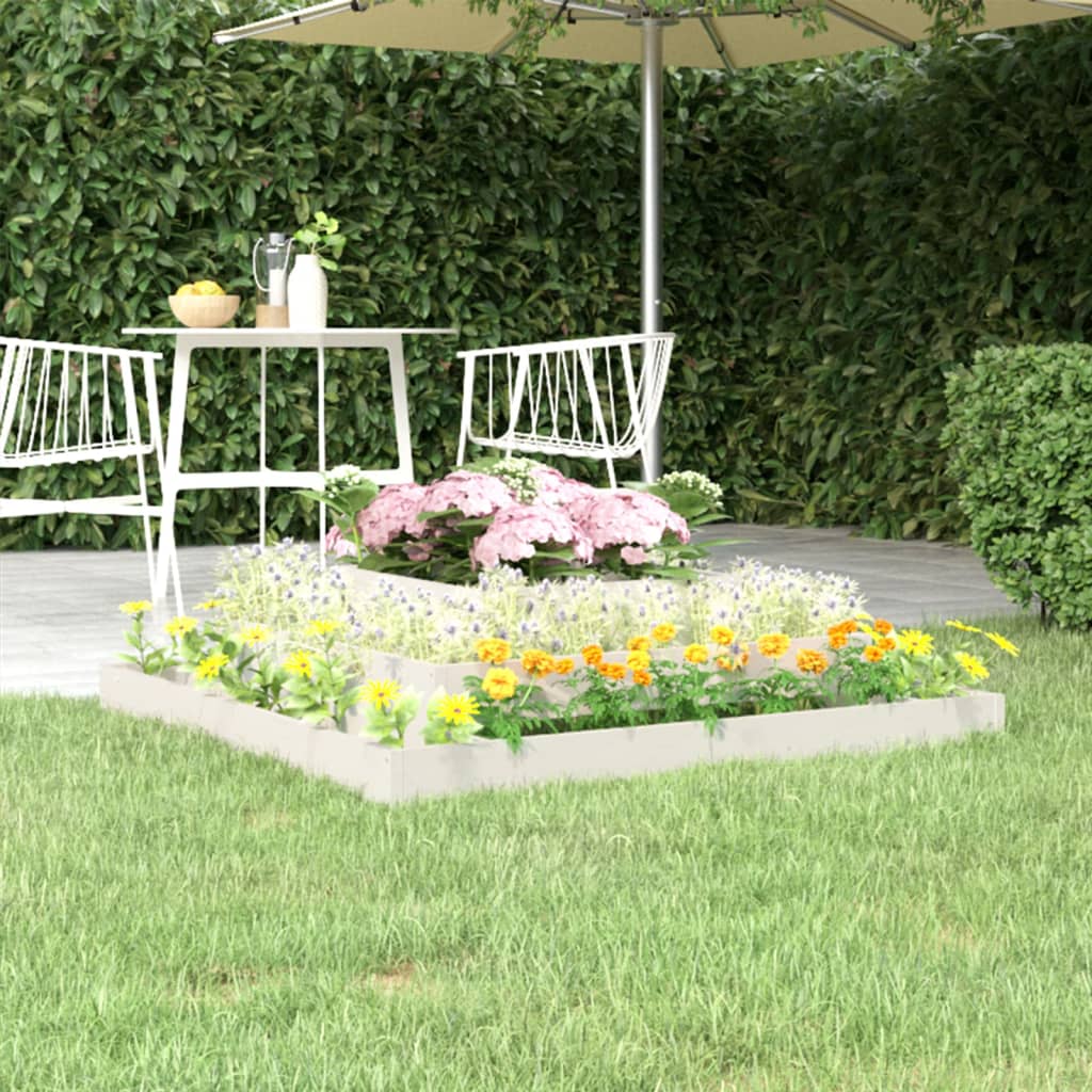 Fioriera Bianca 110x110x27 cm in Legno Massello di Pino | homemem39