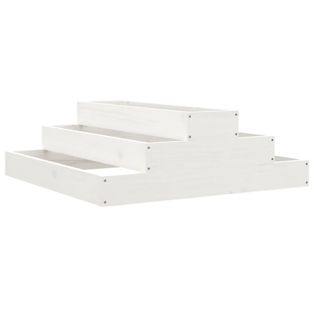 Fioriera Bianca 80x80x27 cm in Legno Massello di Pino | homemem39