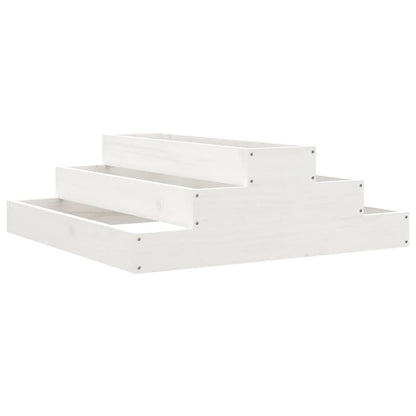 Fioriera Bianca 80x80x27 cm in Legno Massello di Pino | homemem39