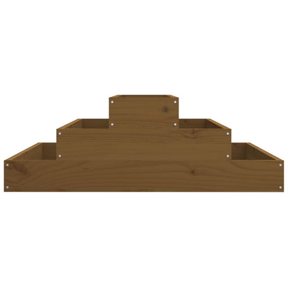 Fioriera Marrone Ambra 80x80x27 cm in Legno Massello di Pino | homemem39