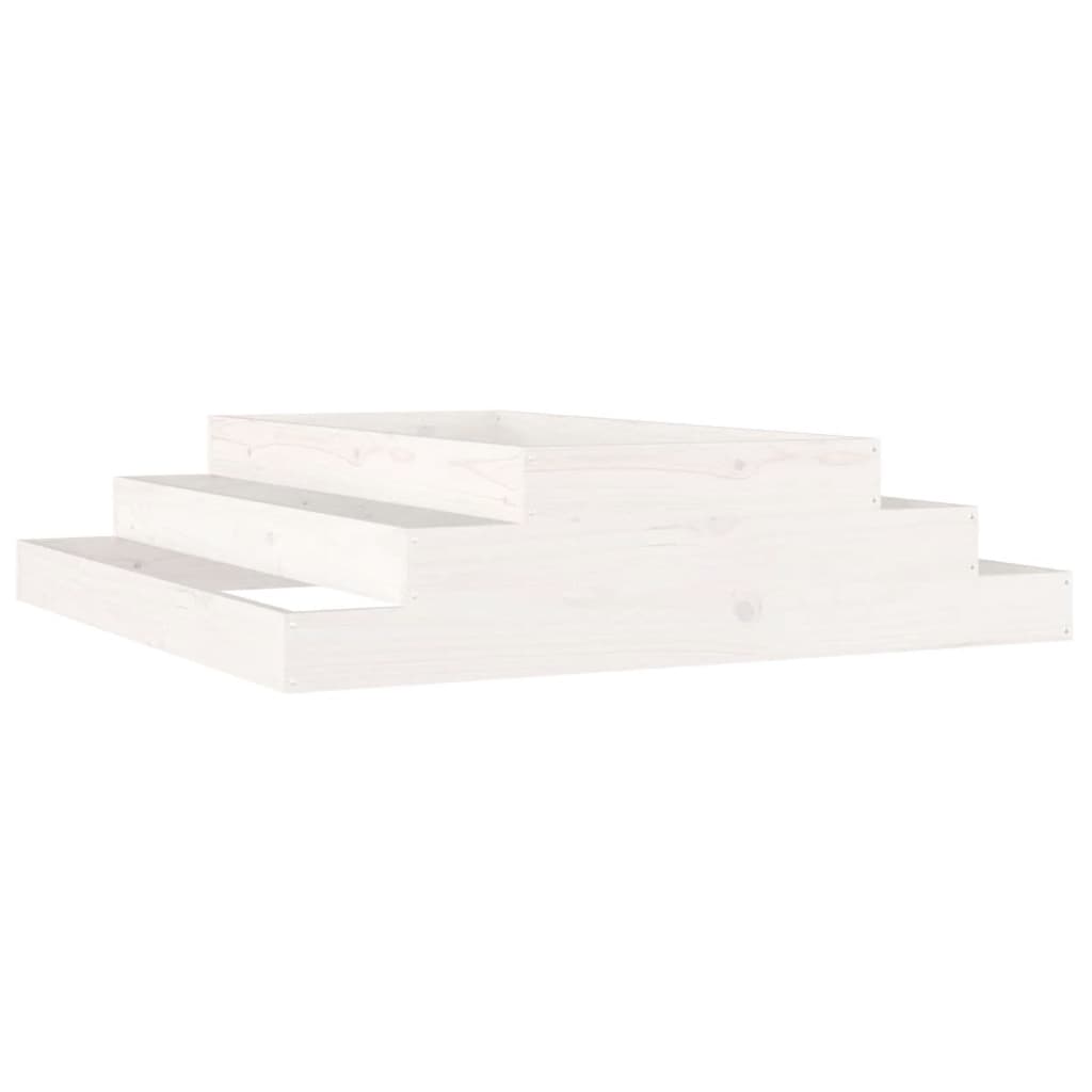 Fioriera Bianca 110x110x27 cm in Legno Massello di Pino | homemem39