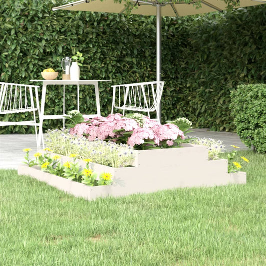Fioriera Bianca 110x110x27 cm in Legno Massello di Pino | homemem39
