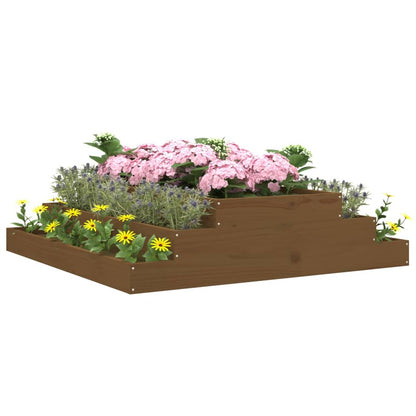 Fioriera Marrone Ambra 110x110x27 cm in Legno Massello di Pino | homemem39
