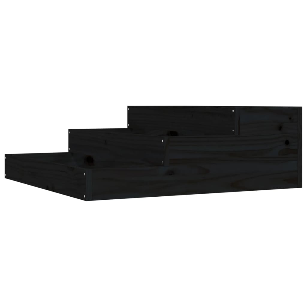 Fioriera Nera 78x78x27 cm in Legno Massello di Pino | homemem39