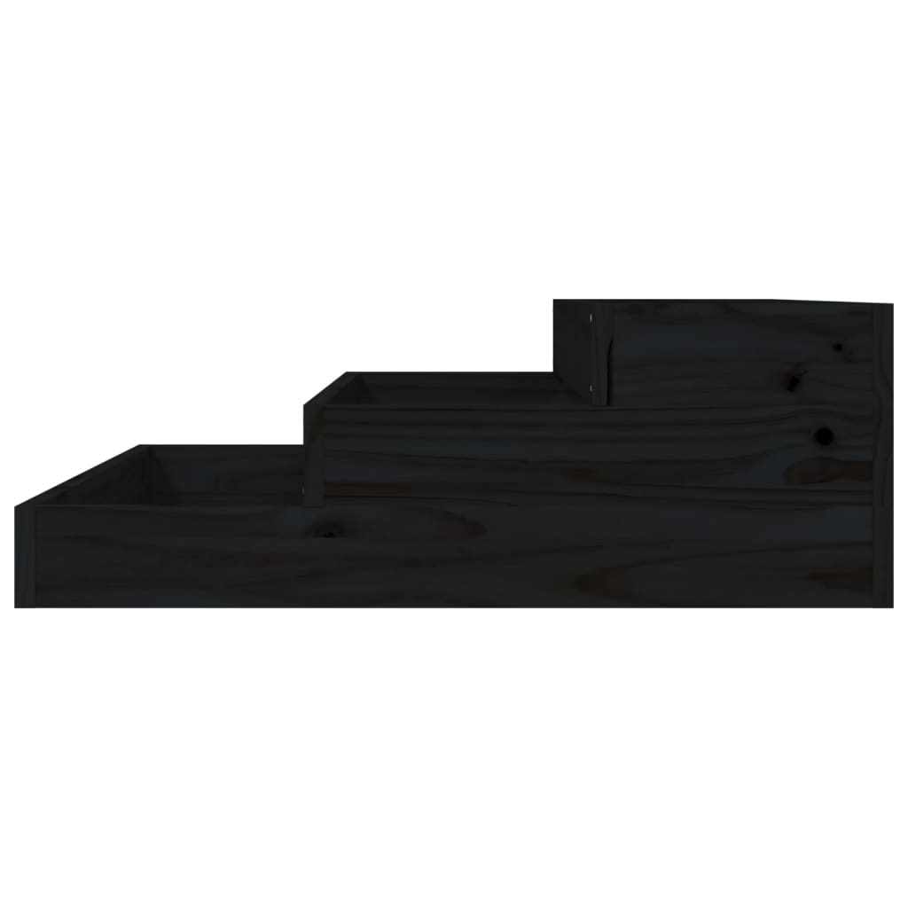 Fioriera Nera 78x78x27 cm in Legno Massello di Pino | homemem39