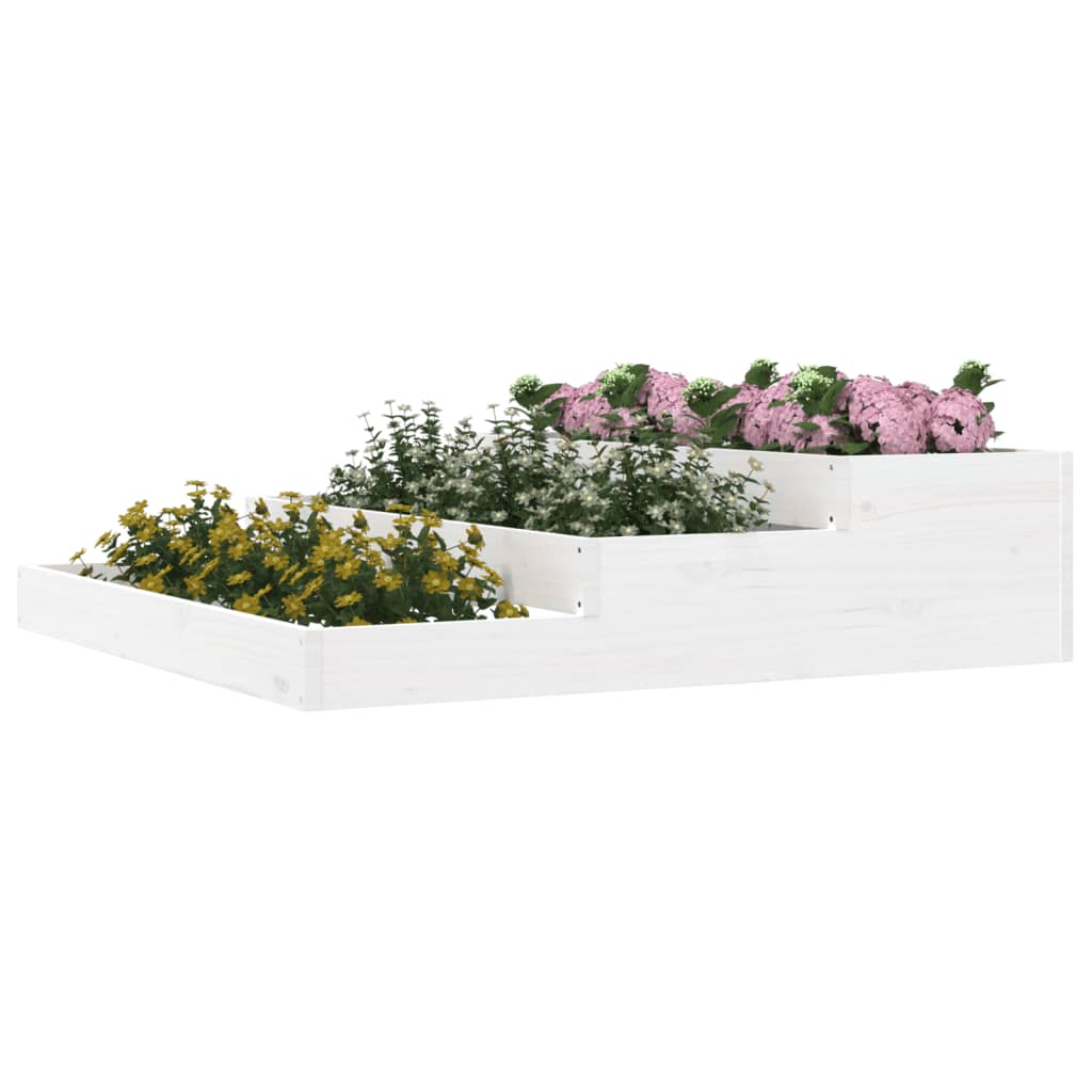 Fioriera Bianca 107x107x27 cm in Legno Massello di Pino | homemem39