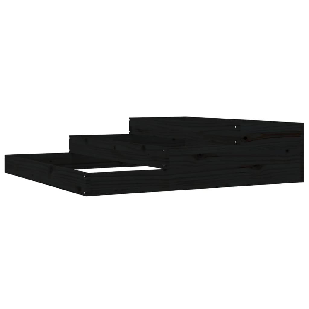 Fioriera Nera 107x107x27 cm in Legno Massello di Pino | homemem39