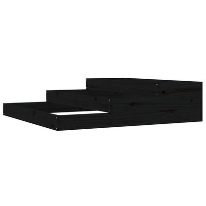 Fioriera Nera 107x107x27 cm in Legno Massello di Pino | homemem39