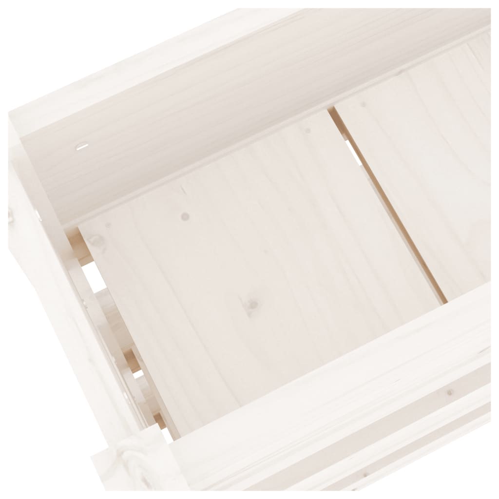 Fioriera Bianca 112x25x104,5 cm in Legno Massello di Pino | homemem39