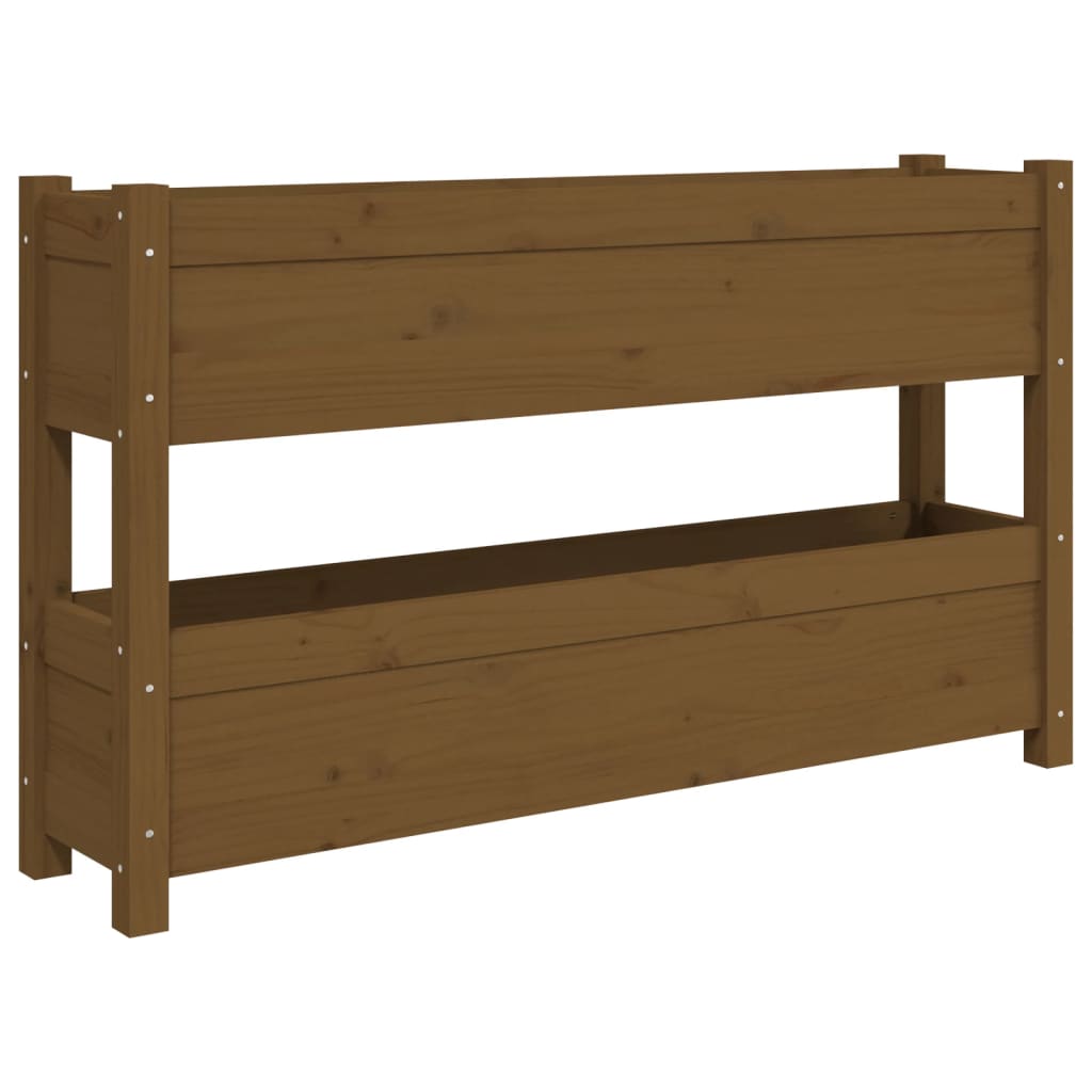 Fioriera Marrone Ambra 112x25x66 cm in Legno Massello di Pino | homemem39