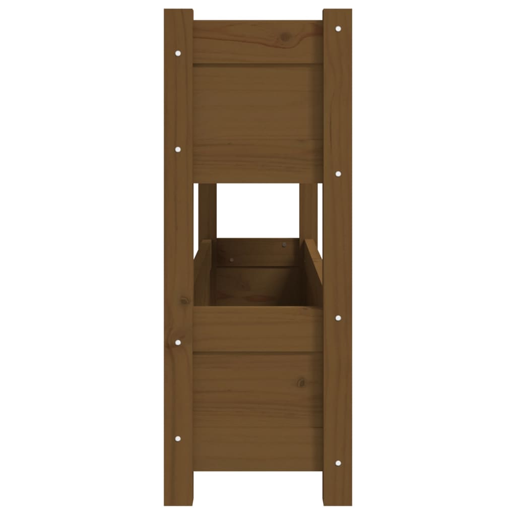 Fioriera Marrone Ambra 112x25x66 cm in Legno Massello di Pino | homemem39