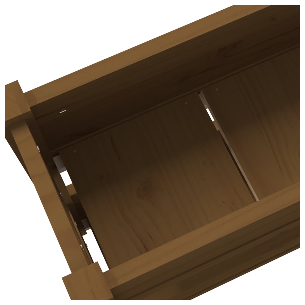 Fioriera Marrone Ambra 112x25x66 cm in Legno Massello di Pino | homemem39