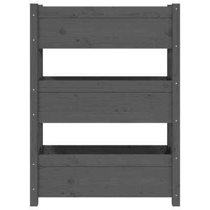 Fioriera Grigia 77x25x104,5 cm in Legno Massello di Pino