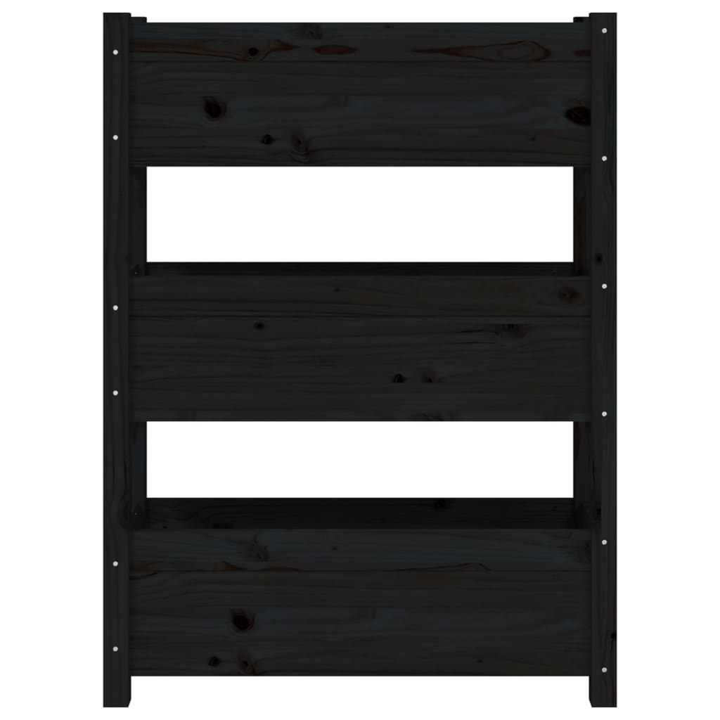 Fioriera Nera 77x25x104,5 cm in Legno Massello di Pino | homemem39