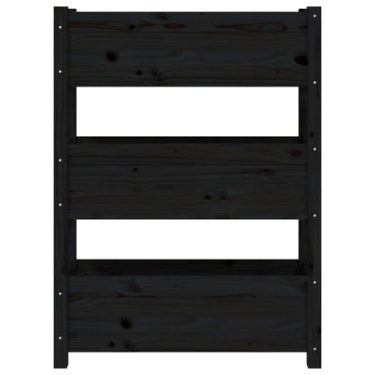 Fioriera Nera 77x25x104,5 cm in Legno Massello di Pino | homemem39