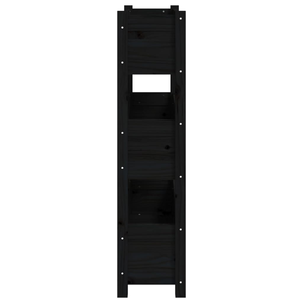 Fioriera Nera 77x25x104,5 cm in Legno Massello di Pino | homemem39