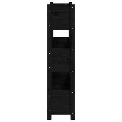 Fioriera Nera 77x25x104,5 cm in Legno Massello di Pino | homemem39